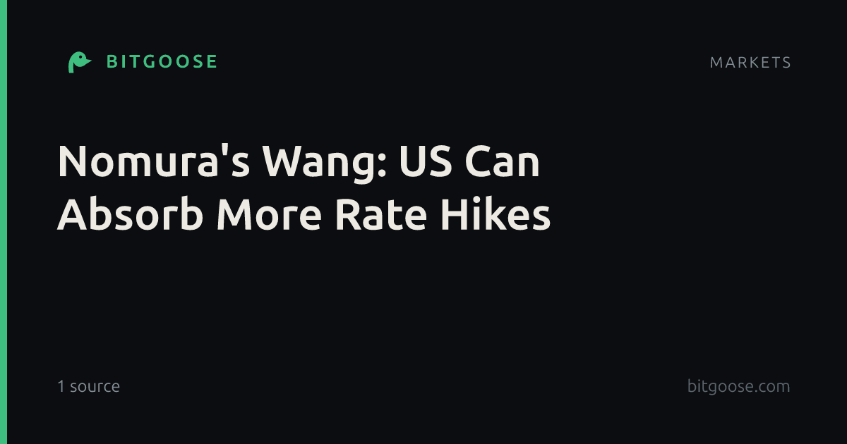 Nomura's Wang: US Can Absorb More Rate Hikes