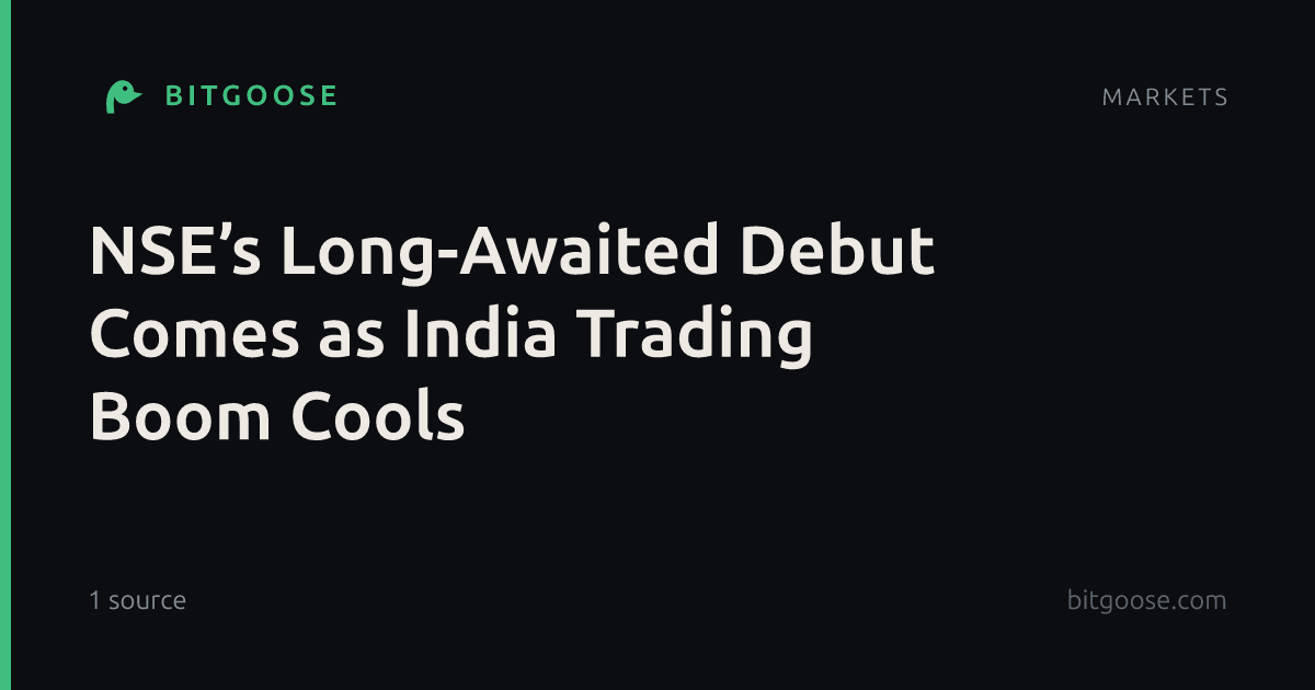NSE’s Long-Awaited Debut Comes as India Trading Boom Cools