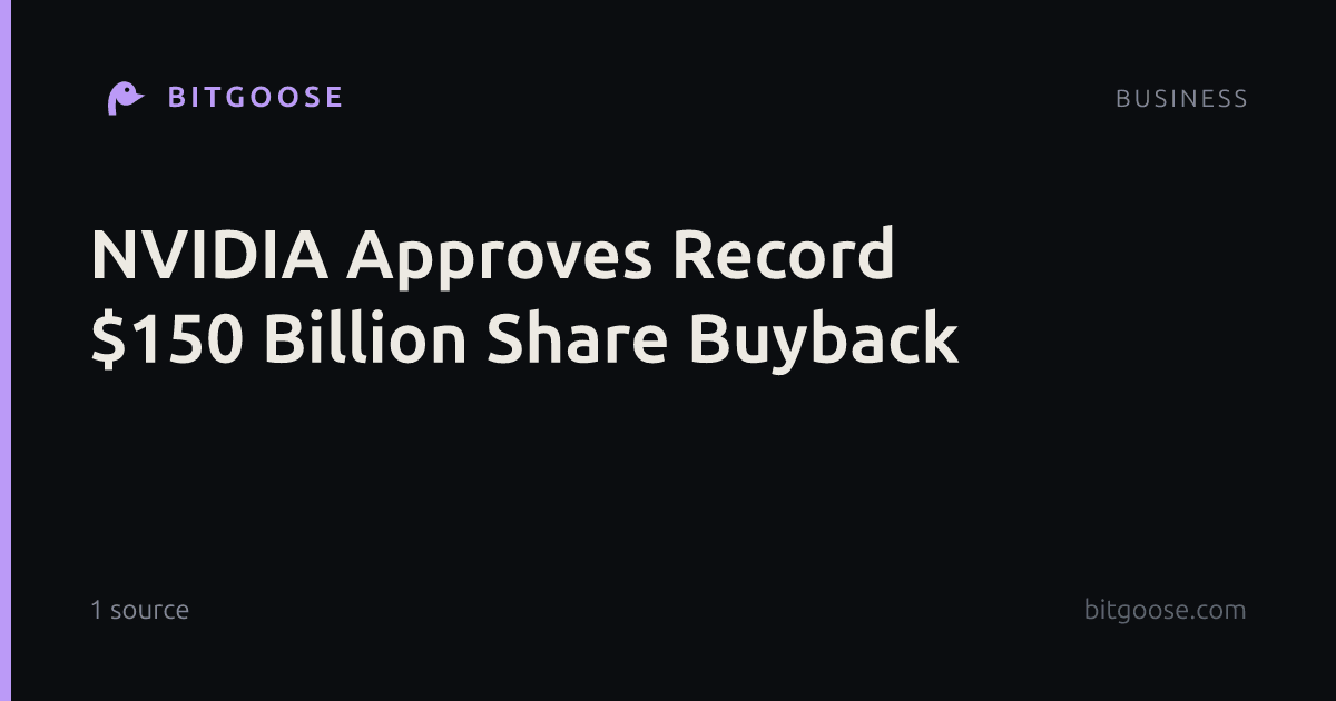 NVIDIA Approves Record $150 Billion Share Buyback