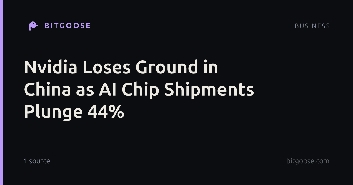Nvidia Loses Ground in China as AI Chip Shipments Plunge 44%