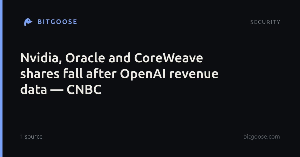 Nvidia, Oracle and CoreWeave shares fall after OpenAI revenue data — CNBC