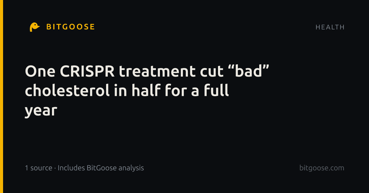 One CRISPR treatment cut “bad” cholesterol in half for a full year