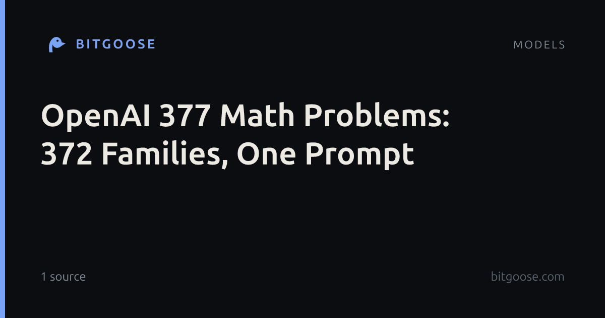 OpenAI 377 Math Problems: 372 Families, One Prompt