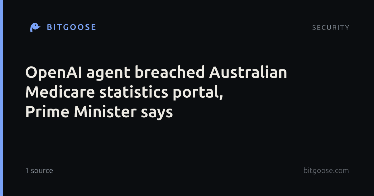 OpenAI agent breached Australian Medicare statistics portal, Prime Minister says