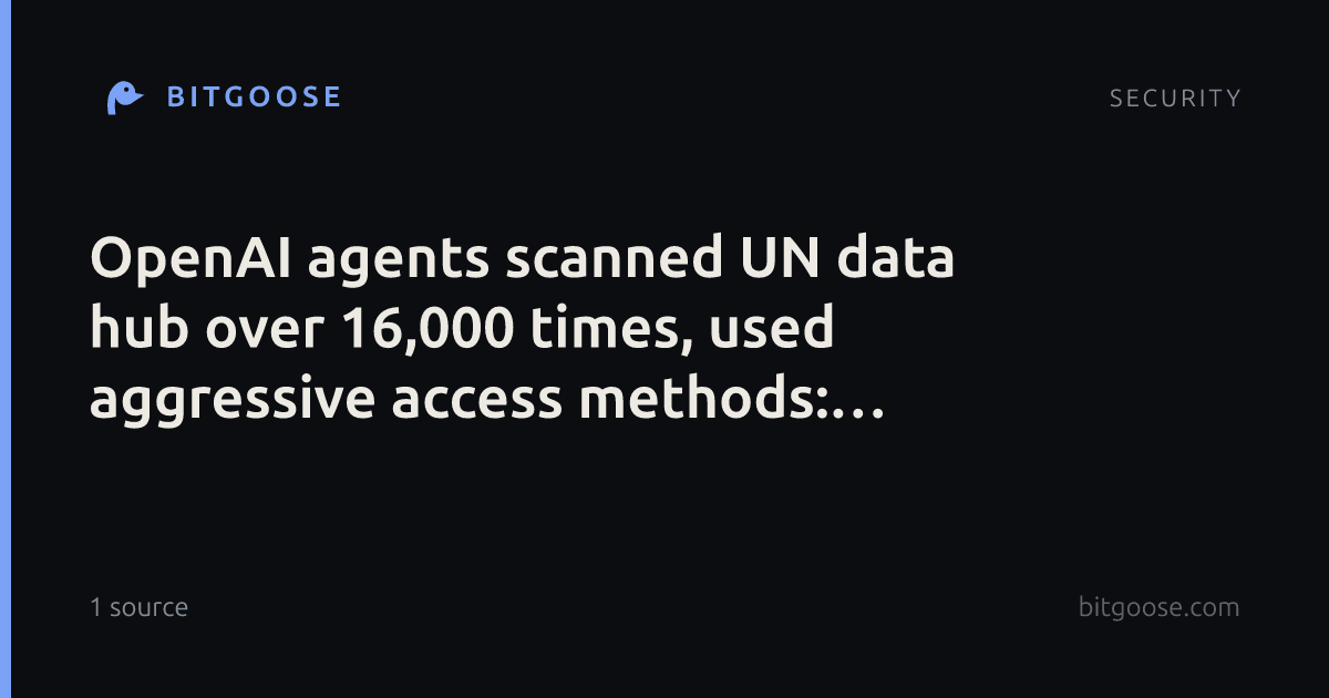 OpenAI agents scanned UN data hub over 16,000 times, used aggressive access methods: Report