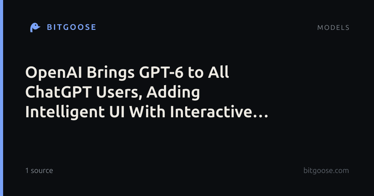 OpenAI Brings GPT-6 to All ChatGPT Users, Adding Intelligent UI With Interactive Answers