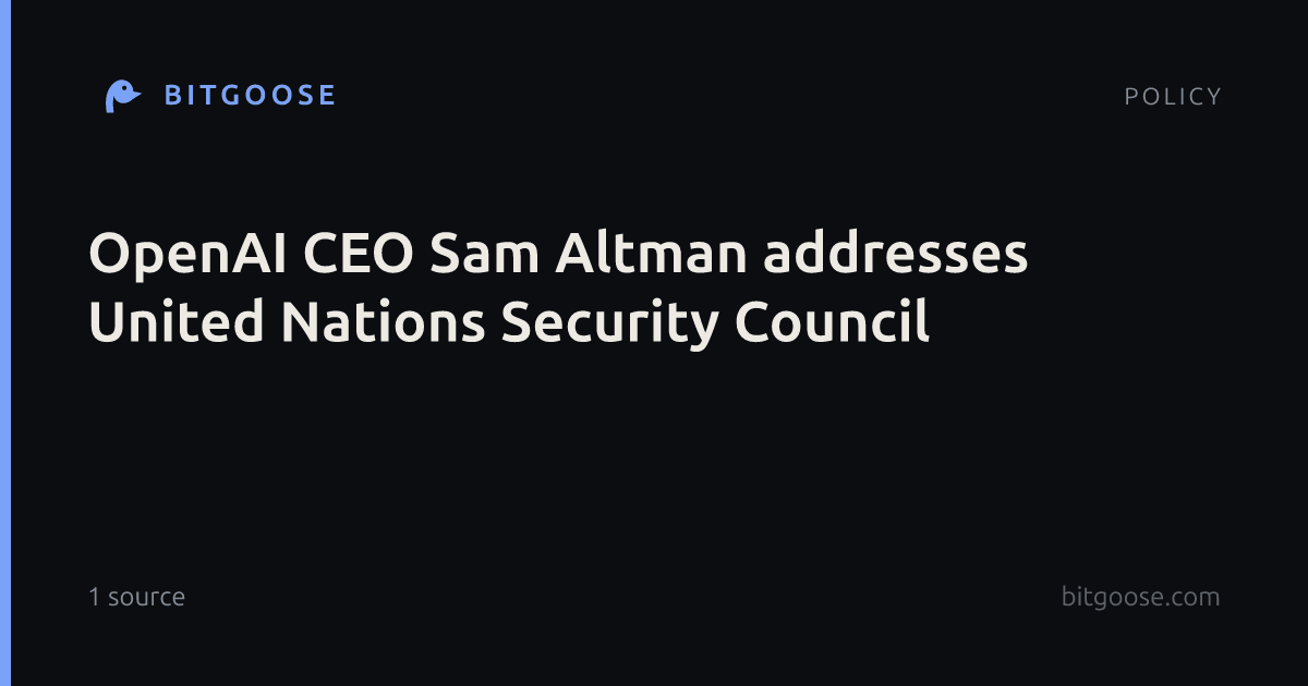 OpenAI CEO Sam Altman addresses United Nations Security Council
