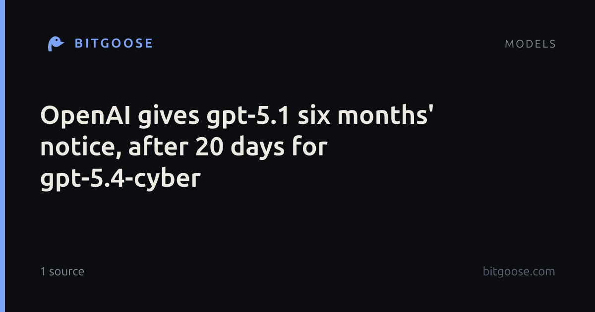 OpenAI gives gpt-5.1 six months' notice, after 20 days for gpt-5.4-cyber