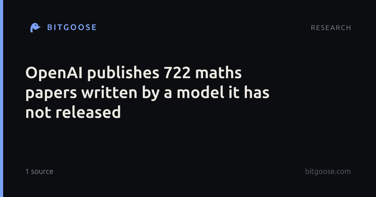 OpenAI publishes 722 maths papers written by a model it has not released