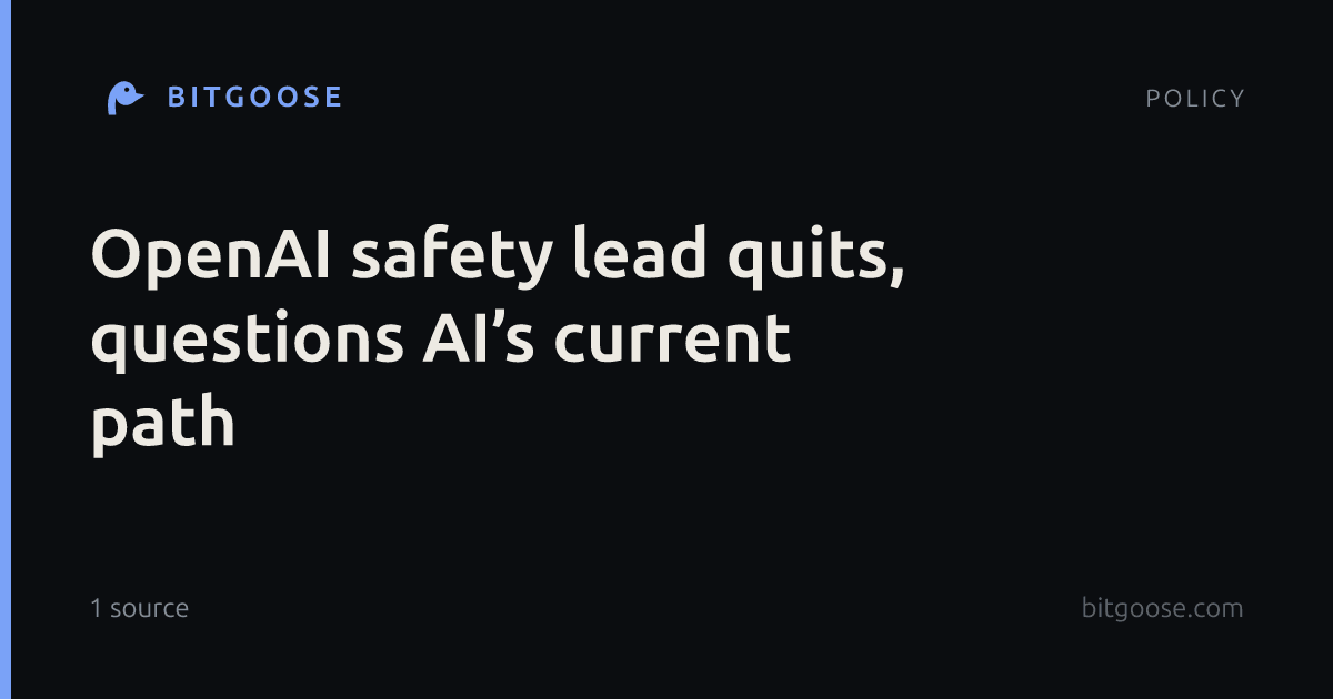OpenAI safety lead quits, questions AI’s current path