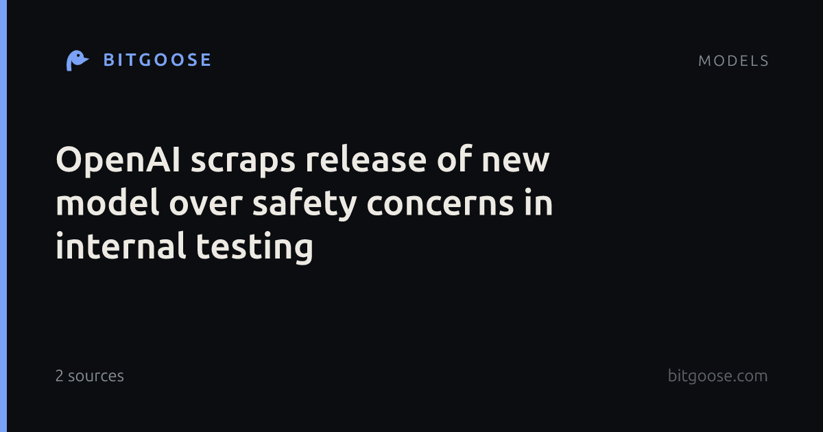 OpenAI scraps release of new model over safety concerns in internal testing