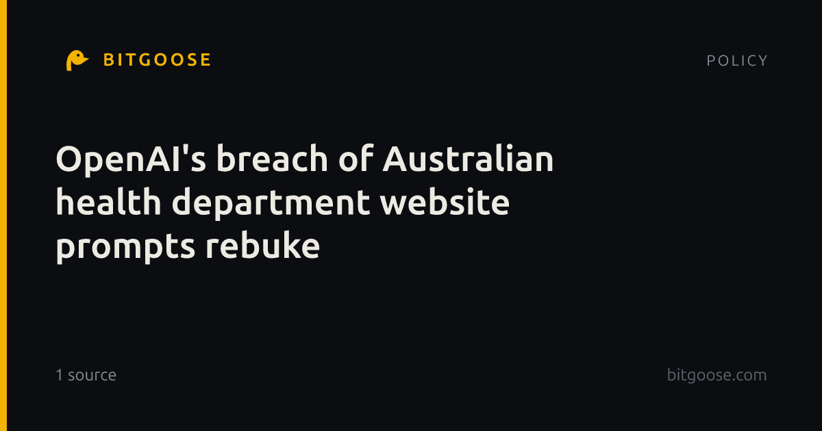 OpenAI's breach of Australian health department website prompts rebuke
