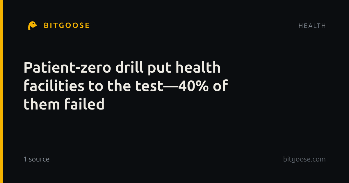 Patient-zero drill put health facilities to the test—40% of them failed