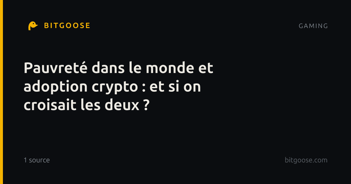 Pauvreté dans le monde et adoption crypto : et si on croisait les deux ?