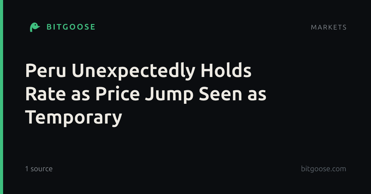 Peru Unexpectedly Holds Rate as Price Jump Seen as Temporary