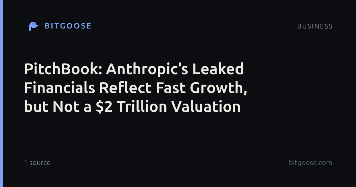 PitchBook: Anthropic’s Leaked Financials Reflect Fast Growth, but Not a $2 Trillion Valuation
