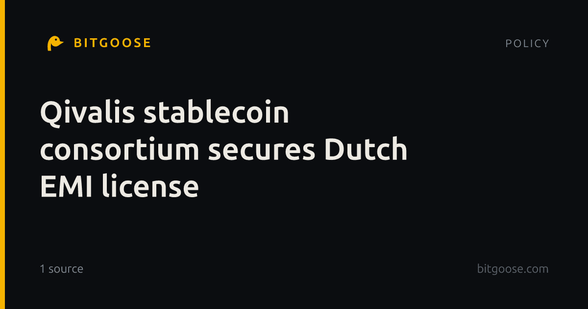 Qivalis stablecoin consortium secures Dutch EMI license