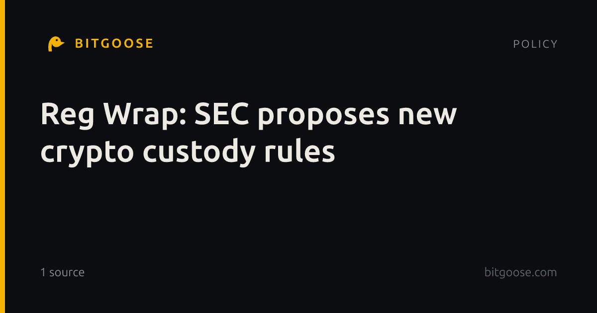 Reg Wrap: SEC proposes new crypto custody rules