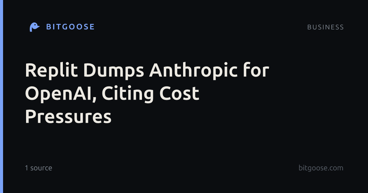 Replit Dumps Anthropic for OpenAI, Citing Cost Pressures