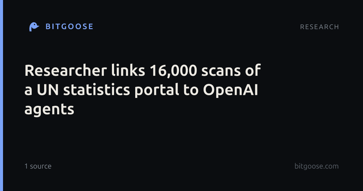 Researcher links 16,000 scans of a UN statistics portal to OpenAI agents