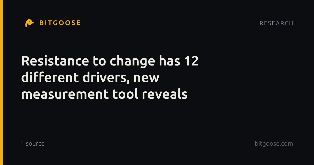 Resistance to change has 12 different drivers, new measurement tool reveals