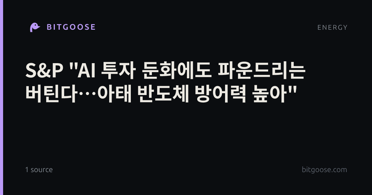 S&P "AI 투자 둔화에도 파운드리는 버틴다…아태 반도체 방어력 높아"