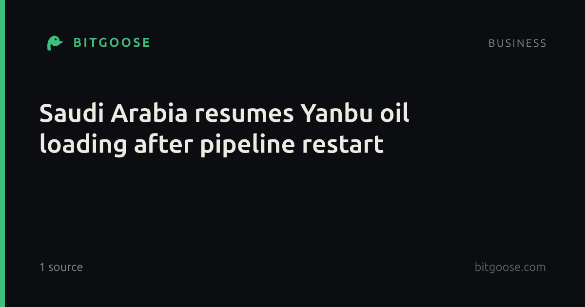 Saudi Arabia resumes Yanbu oil loading after pipeline restart