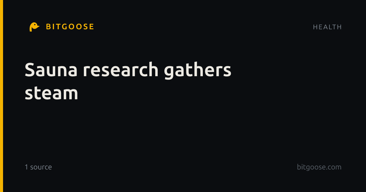 Sauna research gathers steam