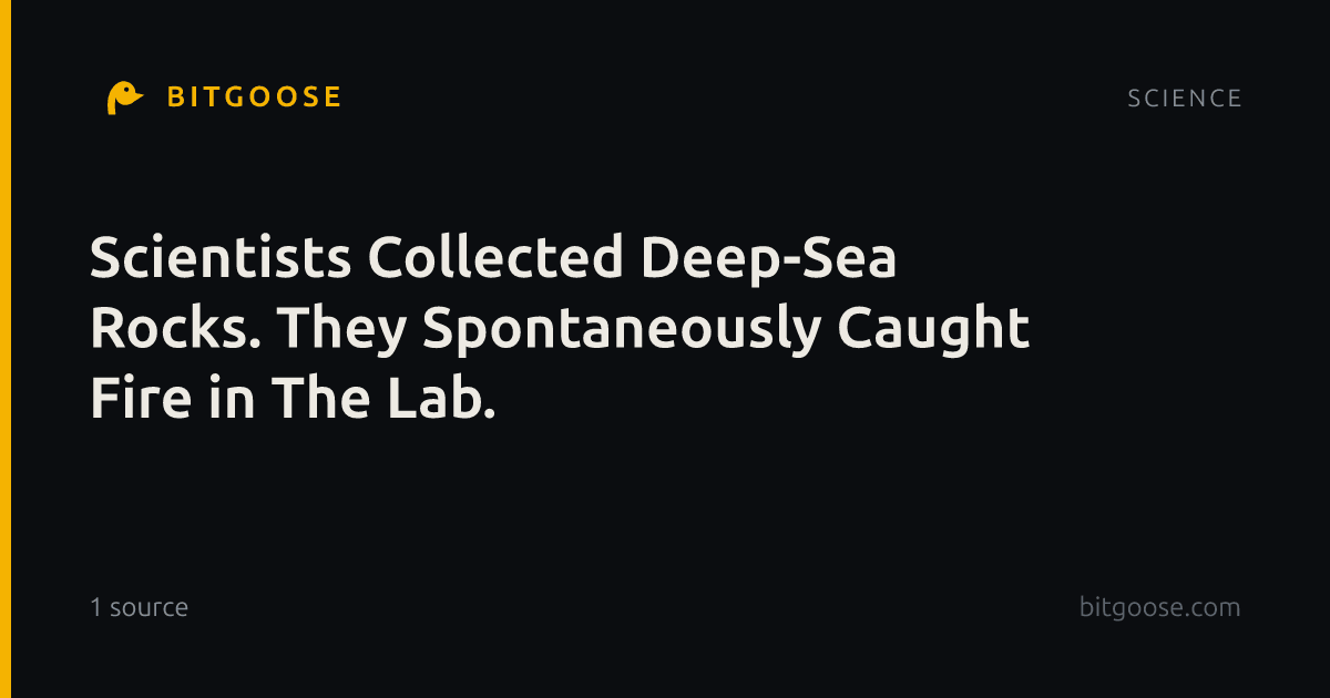 Scientists Collected Deep-Sea Rocks. They Spontaneously Caught Fire in The Lab.