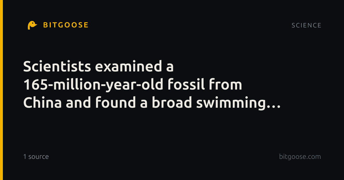 Scientists examined a 165-million-year-old fossil from China and found a broad swimming tail plus bony th