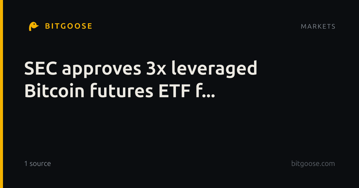 SEC approves 3x leveraged Bitcoin futures ETF f...