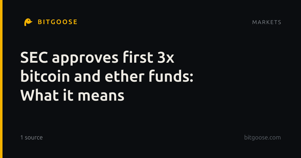 SEC approves first 3x bitcoin and ether funds: What it means