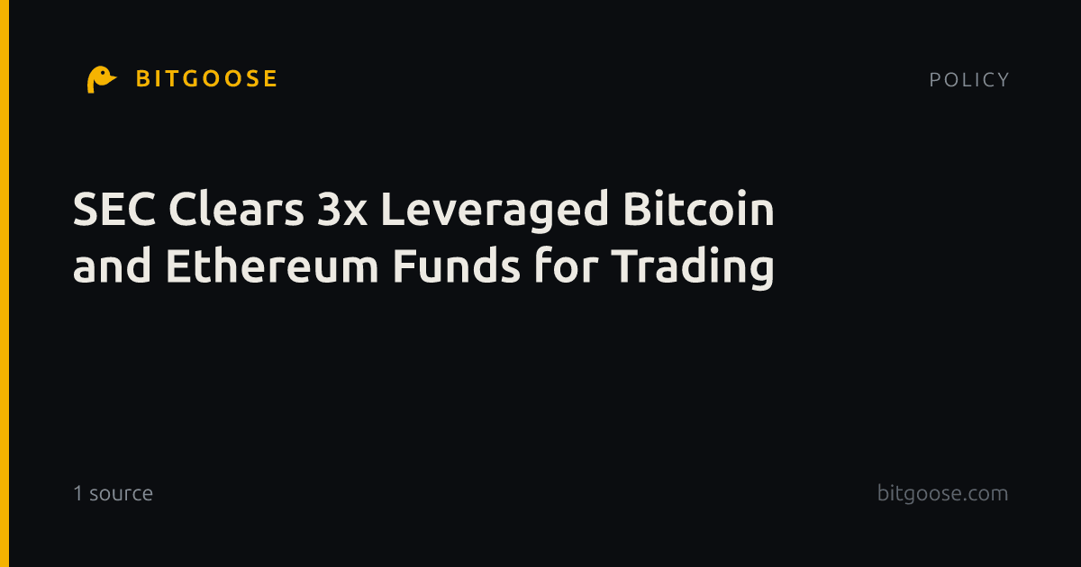 SEC Clears 3x Leveraged Bitcoin and Ethereum Funds for Trading