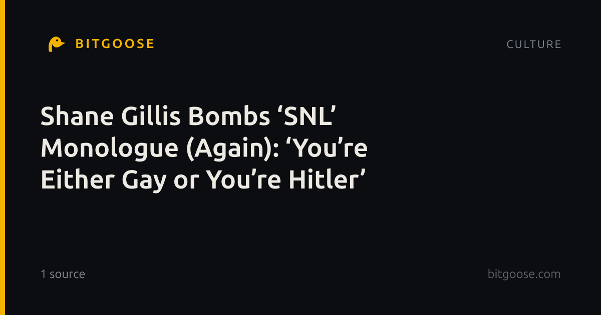 Shane Gillis Bombs ‘SNL’ Monologue (Again): ‘You’re Either Gay or You’re Hitler’
