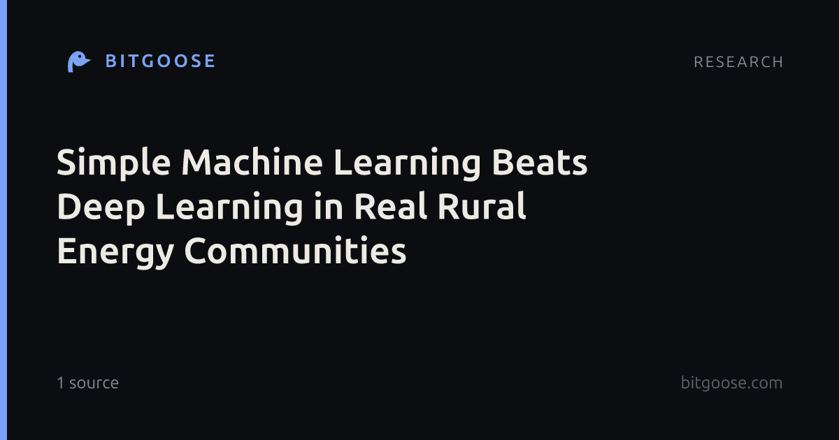 Simple Machine Learning Beats Deep Learning in Real Rural Energy Communities