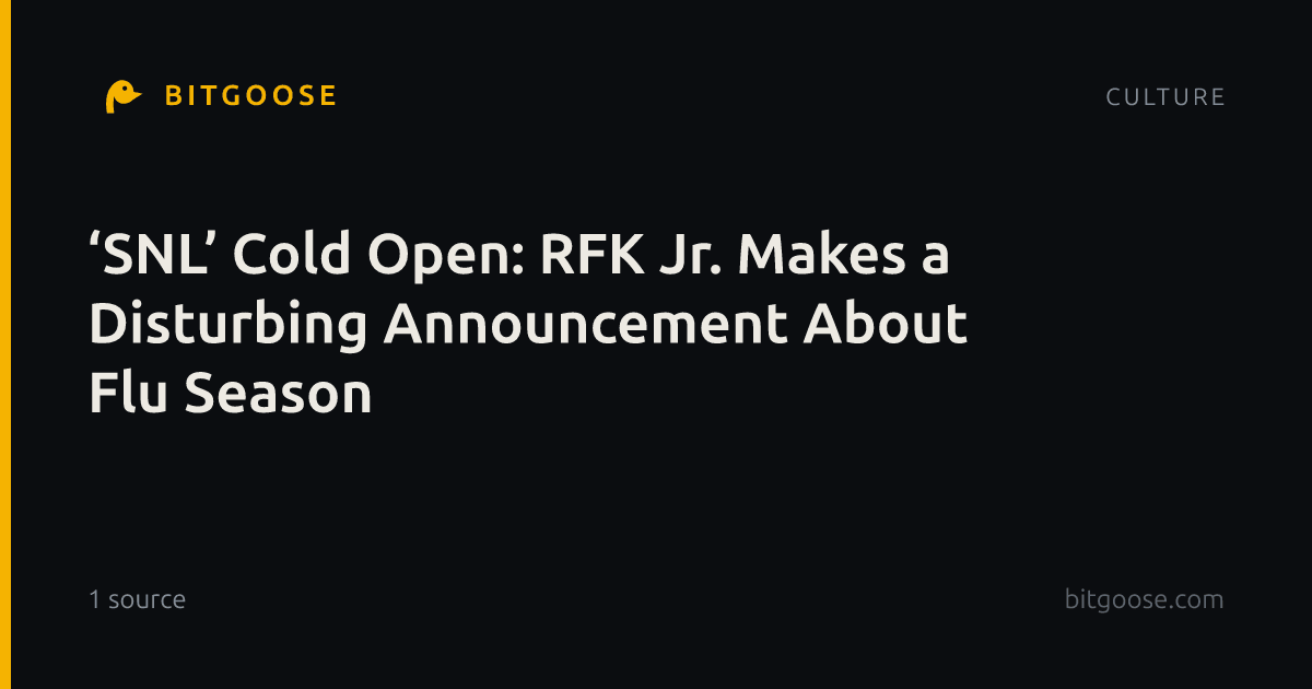 ‘SNL’ Cold Open: RFK Jr. Makes a Disturbing Announcement About Flu Season