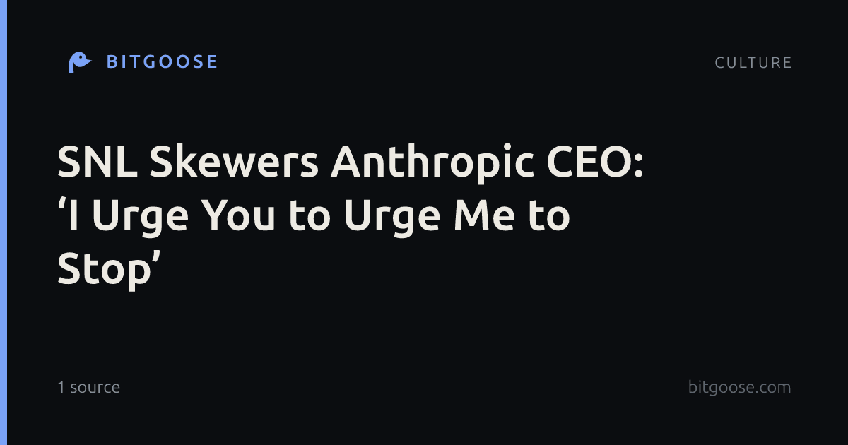 SNL Skewers Anthropic CEO: ‘I Urge You to Urge Me to Stop’