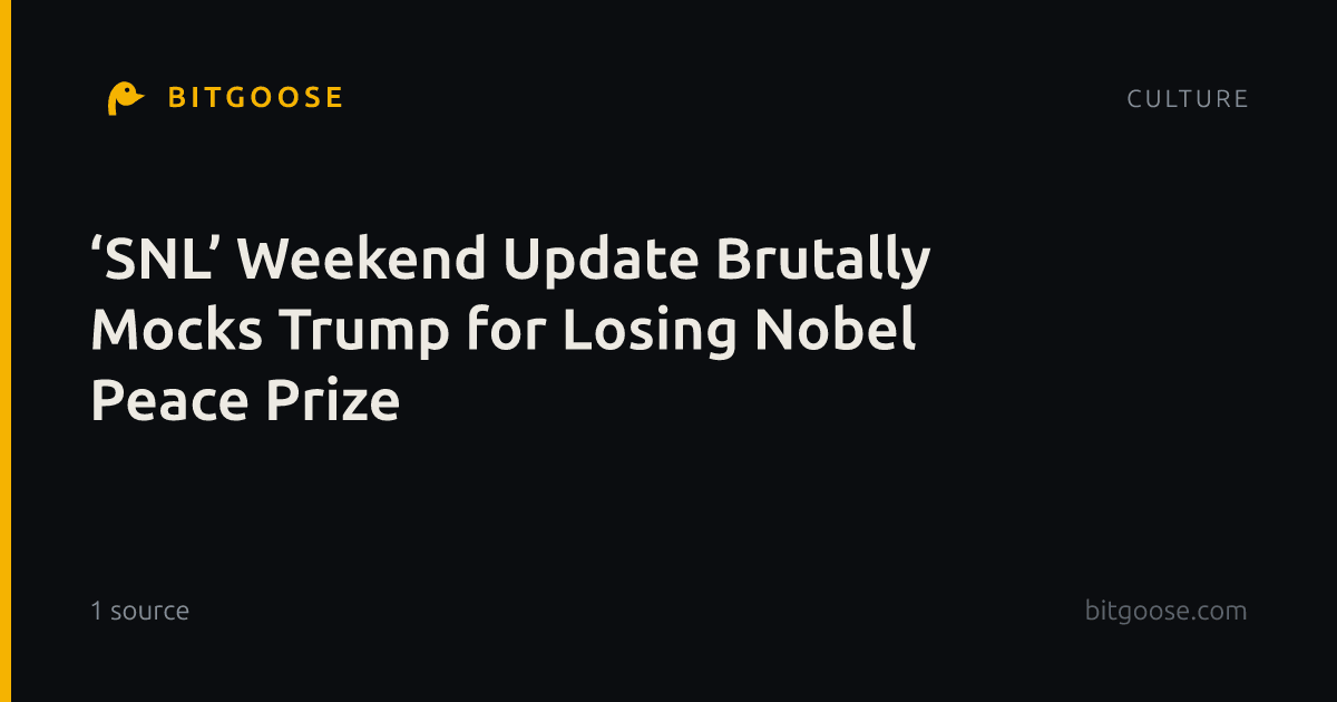 ‘SNL’ Weekend Update Brutally Mocks Trump for Losing Nobel Peace Prize