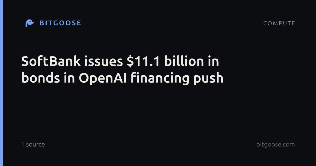 SoftBank issues $11.1 billion in bonds in OpenAI financing push