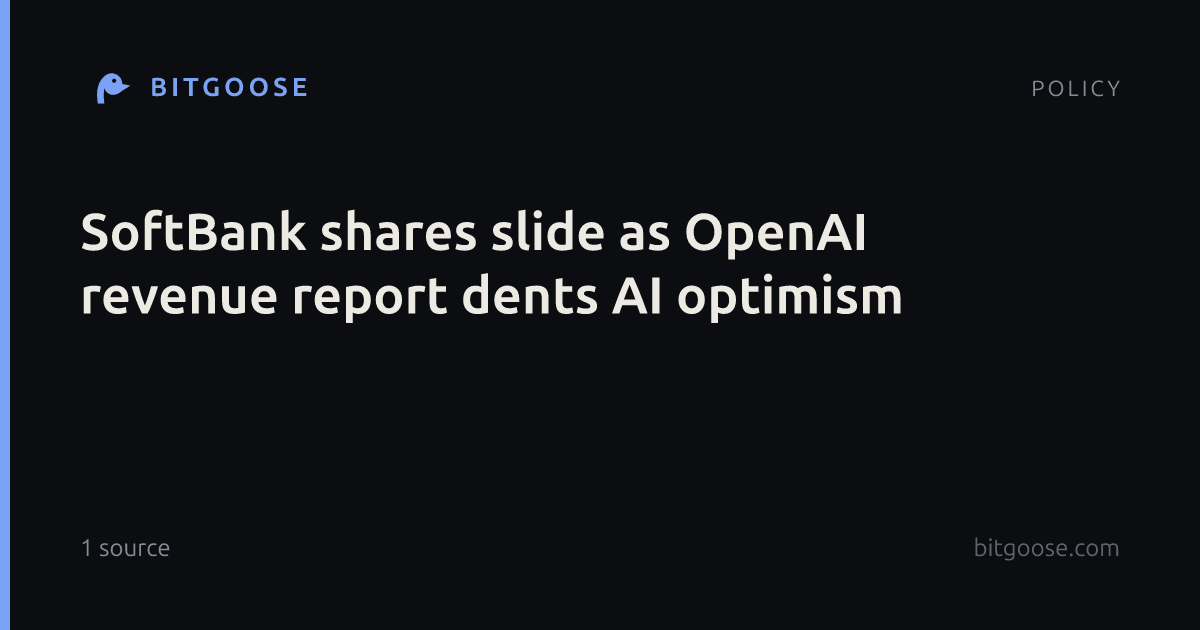 SoftBank shares slide as OpenAI revenue report dents AI optimism