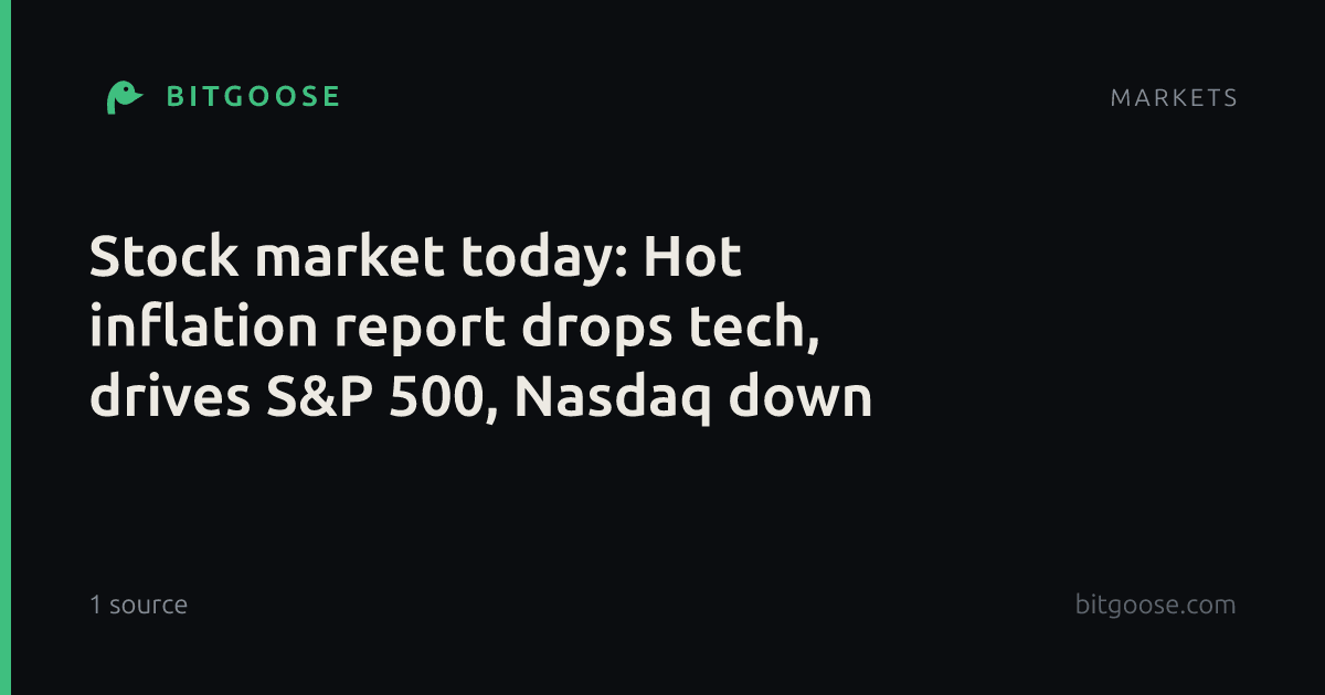 Stock market today: Hot inflation report drops tech, drives S&P 500, Nasdaq down