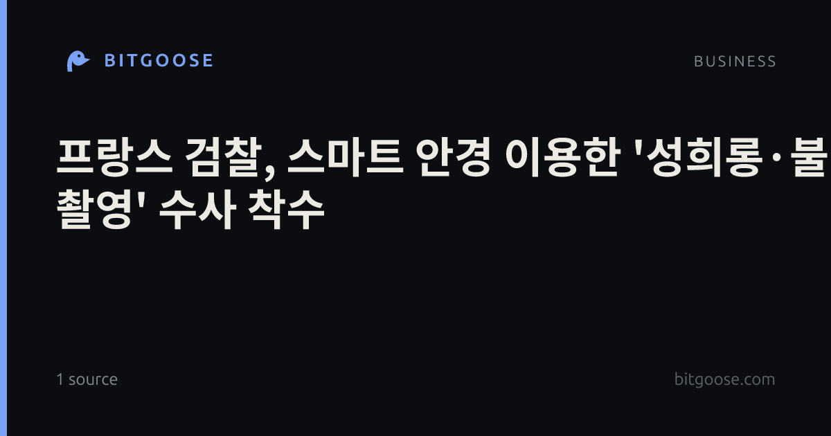 프랑스 검찰, 스마트 안경 이용한 '성희롱·불법 촬영' 수사 착수