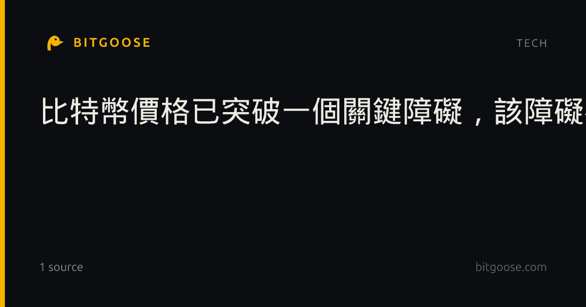 比特幣價格已突破一個關鍵障礙，該障礙在歷史上曾多次預示着重大牛市行情的到來。