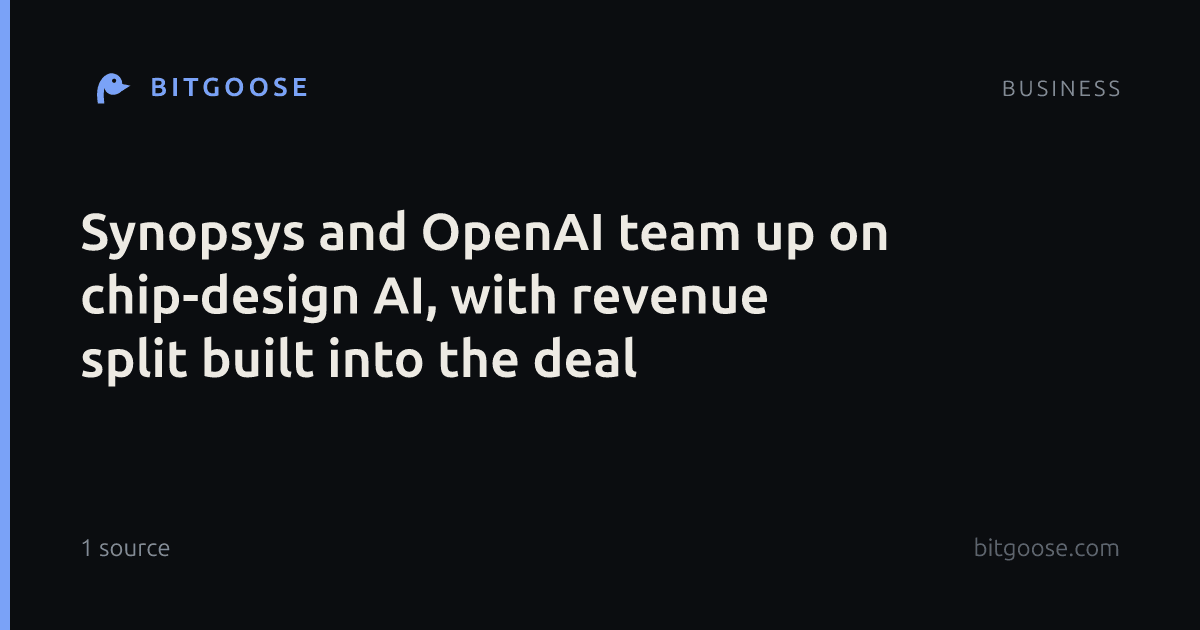 Synopsys and OpenAI team up on chip-design AI, with revenue split built into the deal