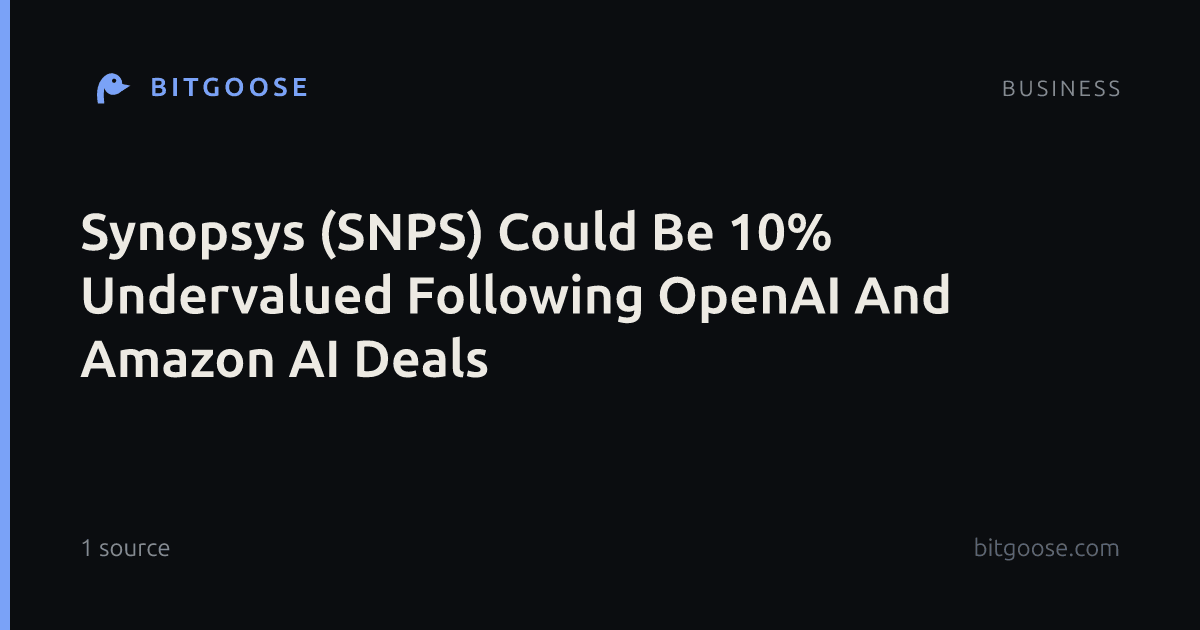 Synopsys (SNPS) Could Be 10% Undervalued Following OpenAI And Amazon AI Deals