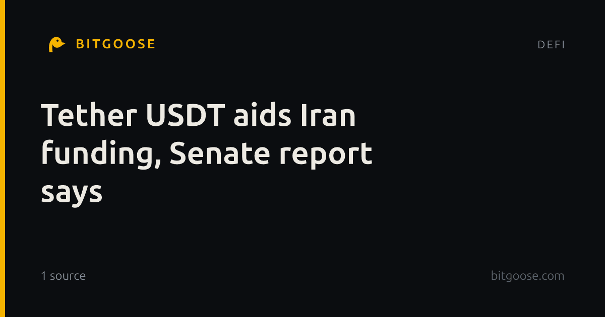 Tether USDT aids Iran funding, Senate report says