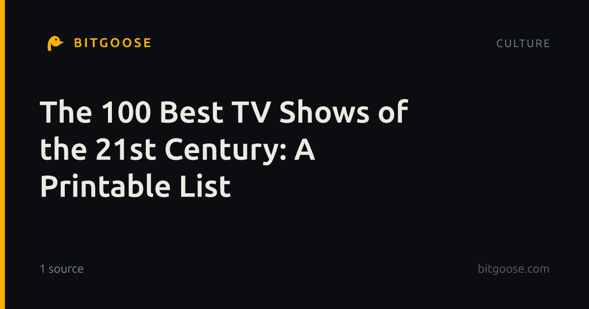 The 100 Best TV Shows of the 21st Century: A Printable List