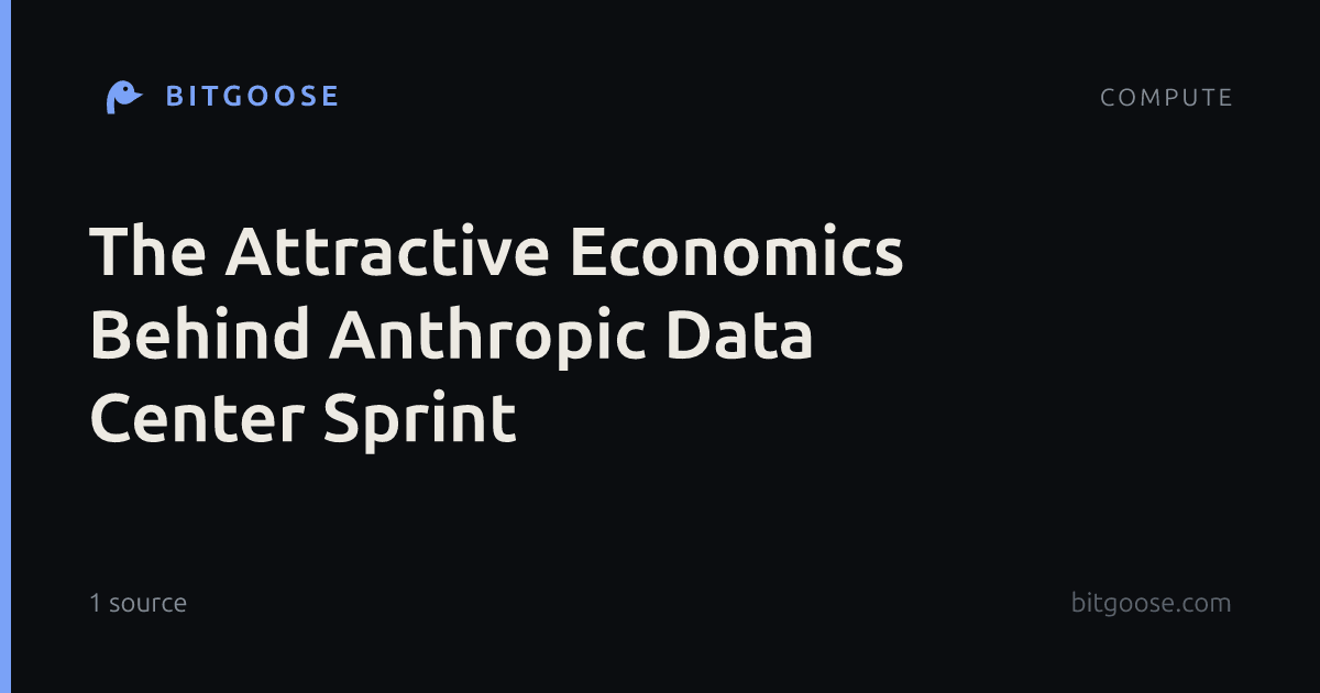 The Attractive Economics Behind Anthropic Data Center Sprint