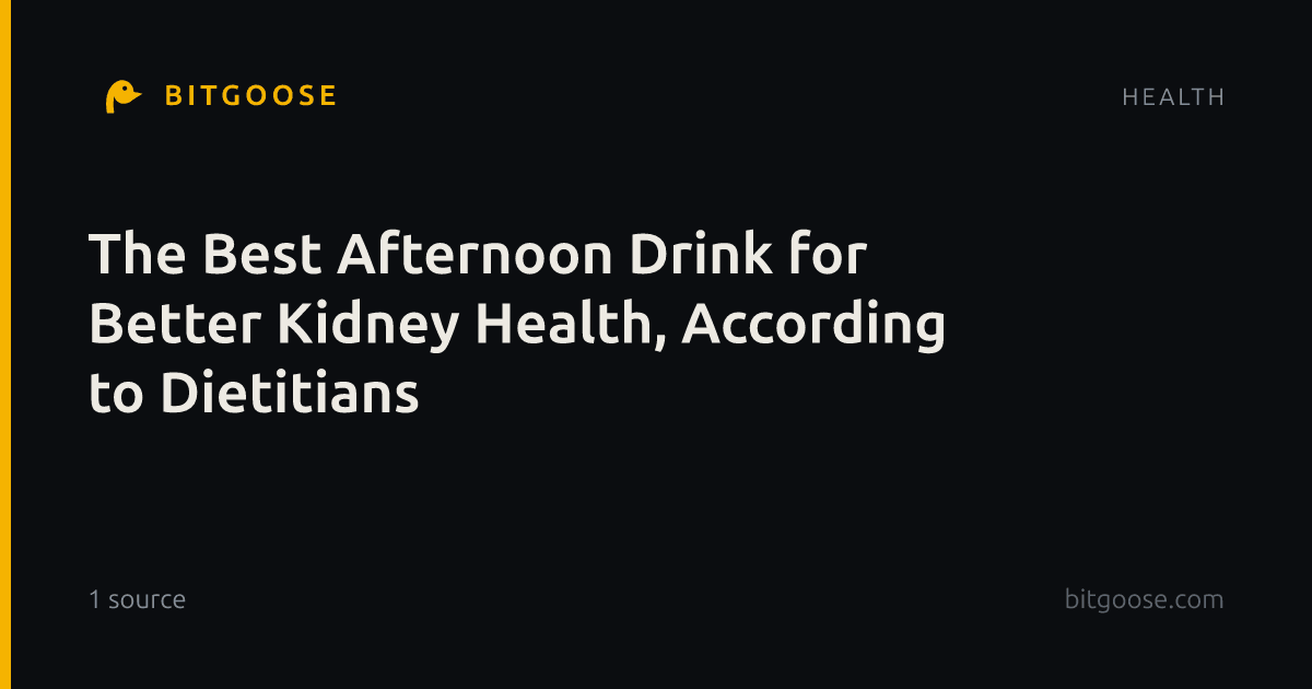 The Best Afternoon Drink for Better Kidney Health, According to Dietitians