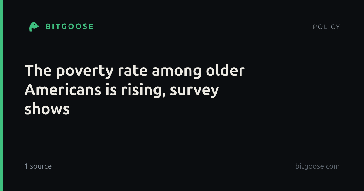 The poverty rate among older Americans is rising, survey shows